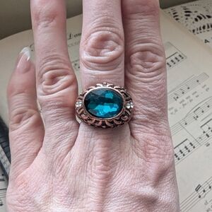 Copper Teal Gemstone Ring